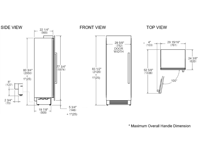 75 cm Built-in Freezer Column Stainless Steel | Bertazzoni